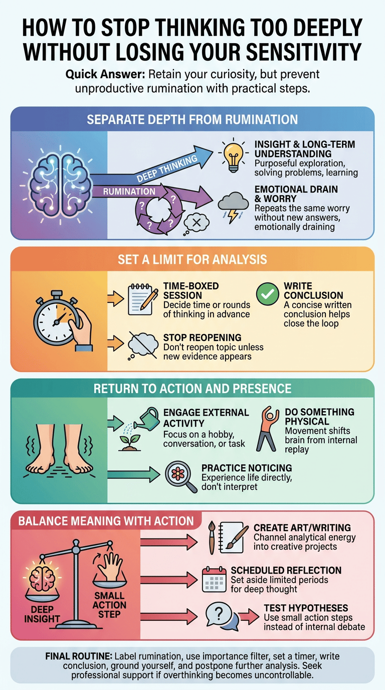How to Stop Thinking Too Deeply About Everything Without Losing Your Sensitivity infographic