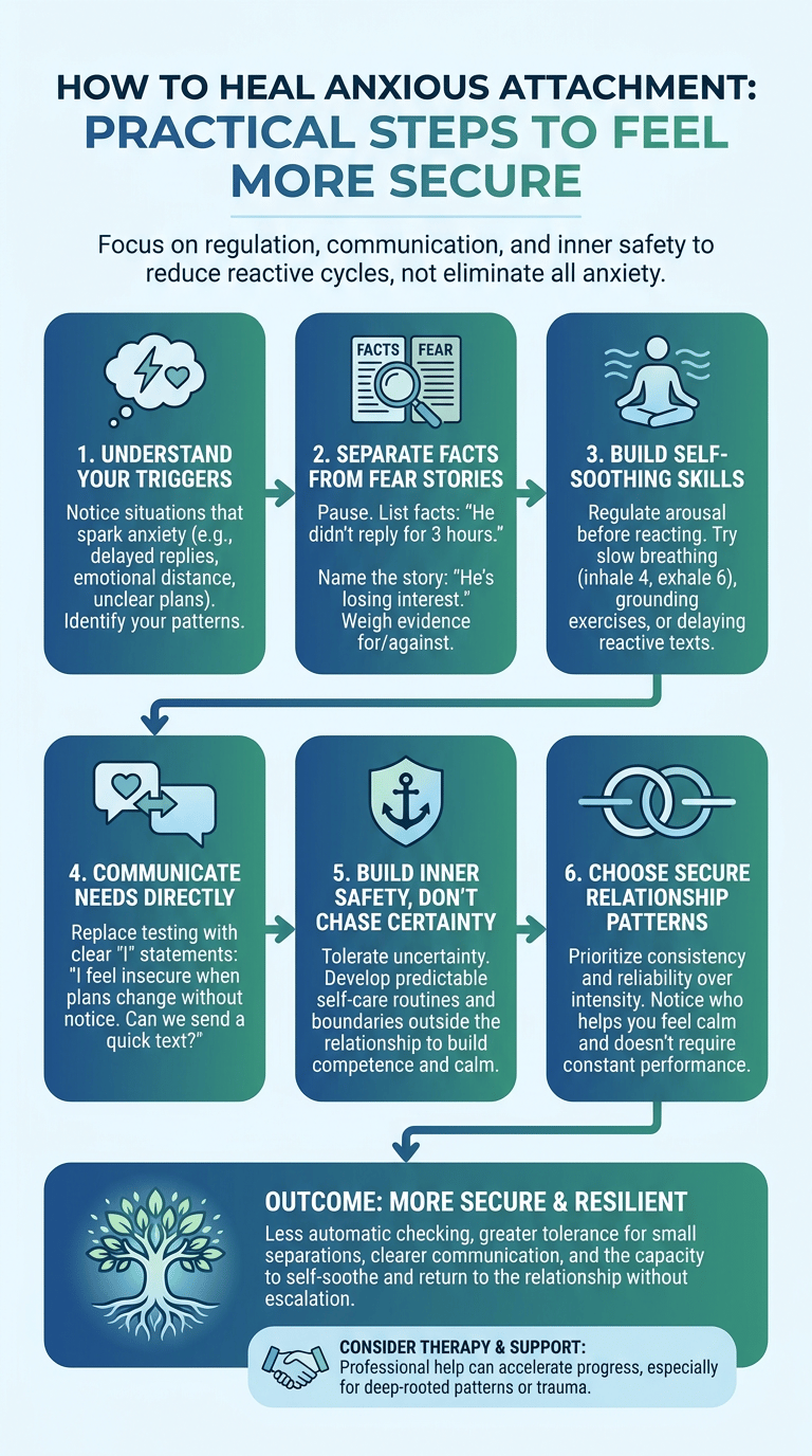 How to Heal Anxious Attachment: Practical Steps to Feel More Secure infographic