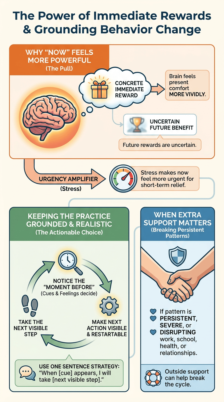 Delayed Gratification Psychology: Why Future Rewards Are Hard to Choose infographic