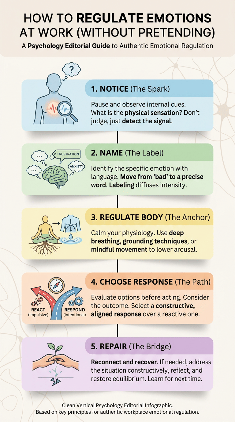 How to Regulate Emotions at Work Without Pretending You Are Fine infographic