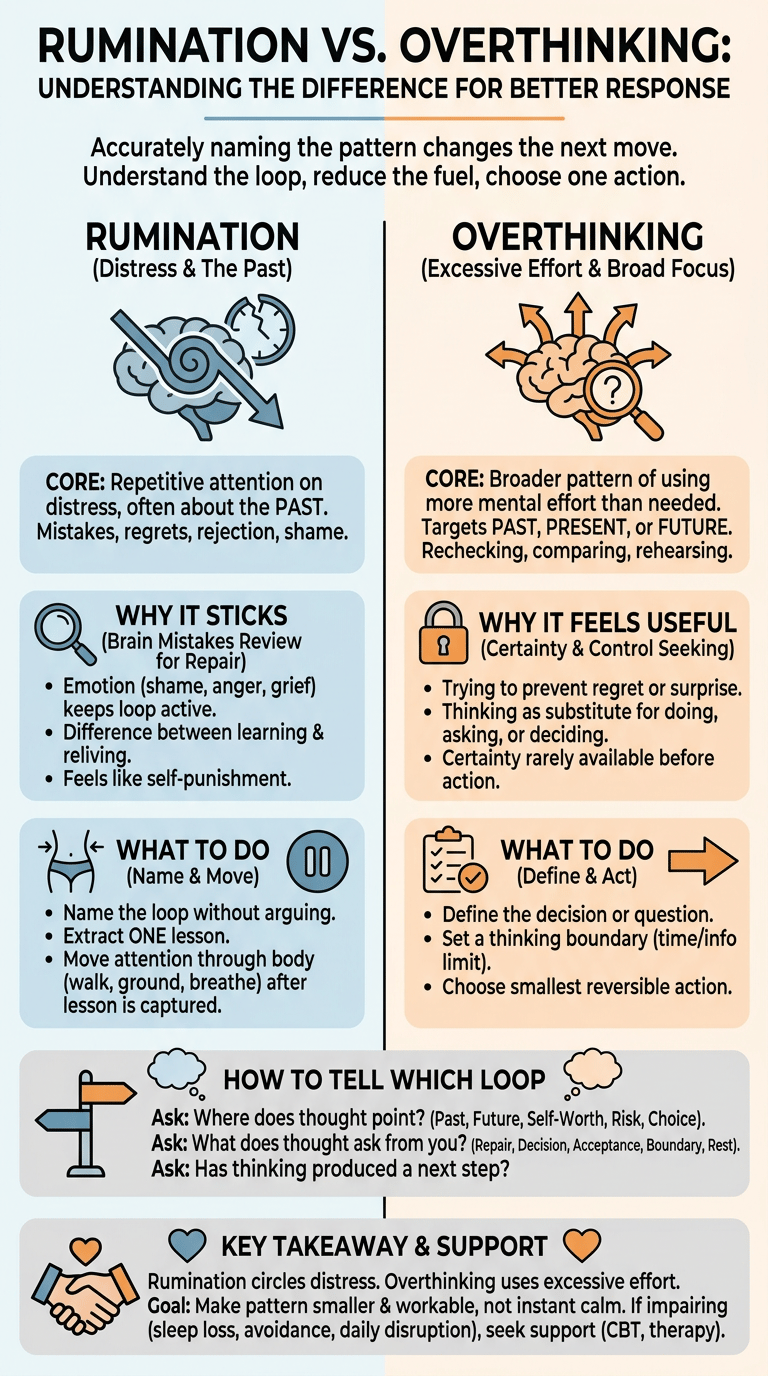Rumination vs Overthinking: What Is the Difference? infographic