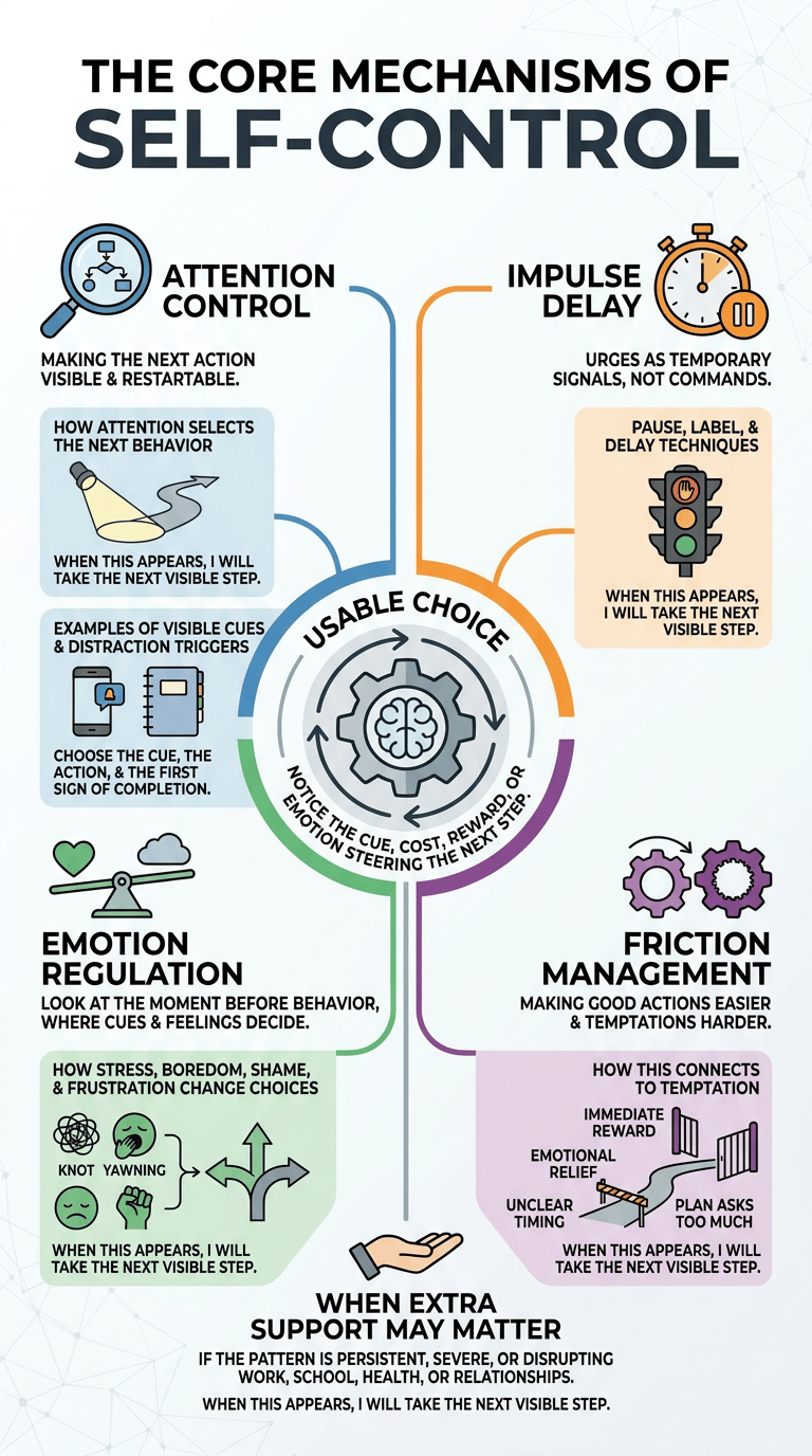 Self-Control Psychology: How People Follow Through When Motivation Fades infographic