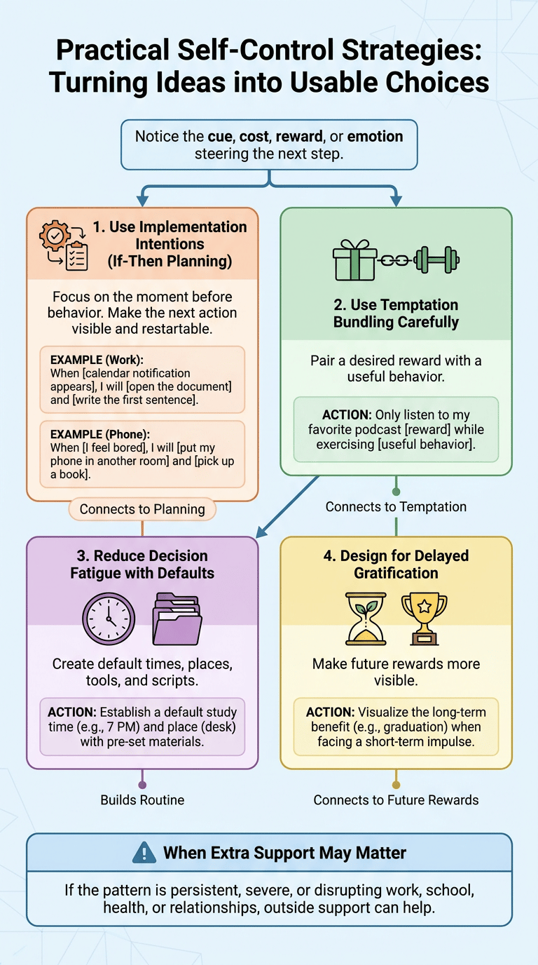 Self-Control Psychology: How People Follow Through When Motivation Fades infographic