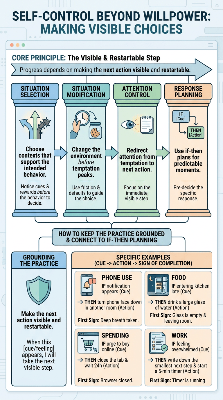Self-Control vs Willpower: Why Force Is Only One Part of Follow-Through infographic