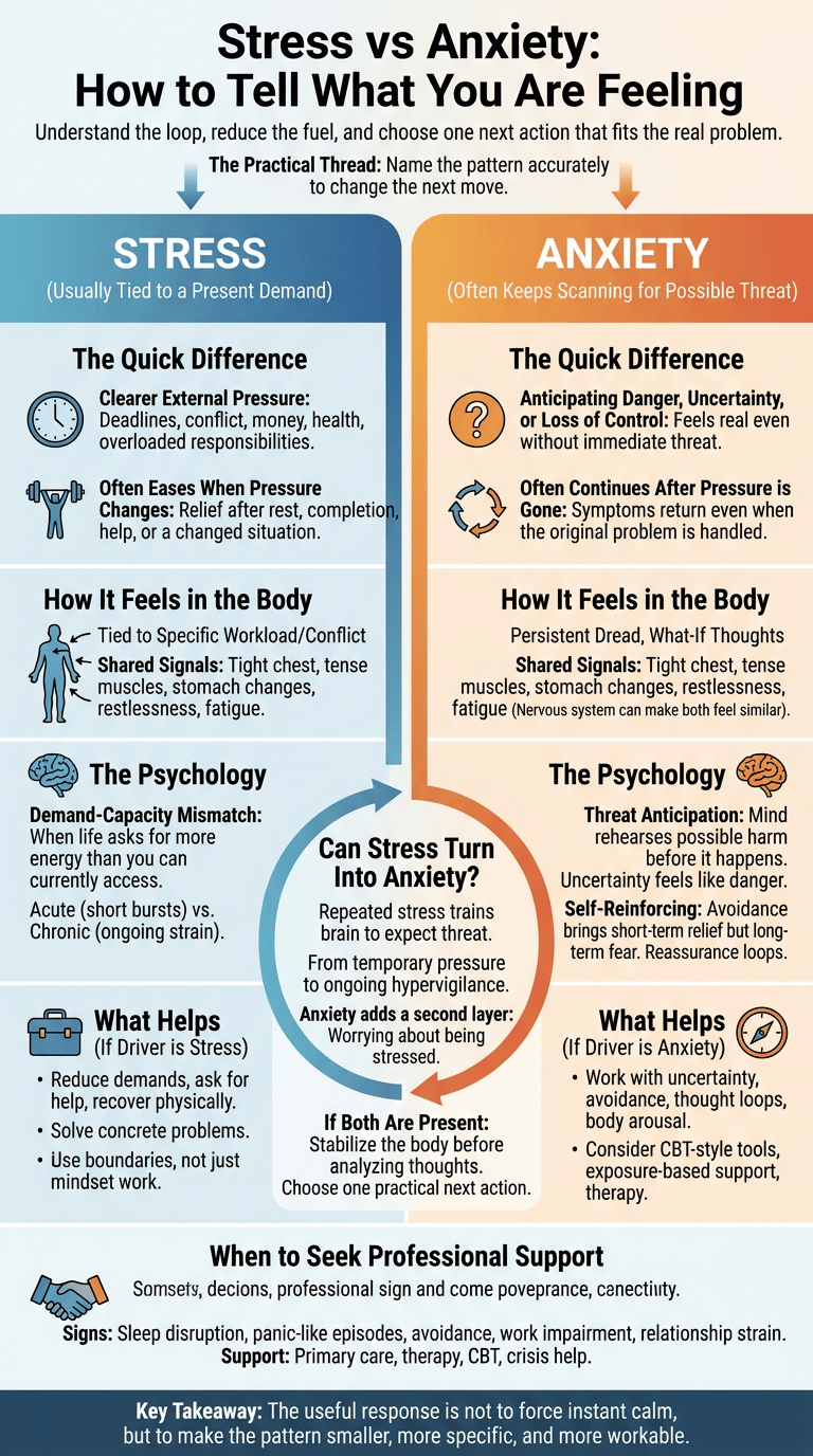 Stress vs Anxiety: How to Tell What You Are Feeling infographic