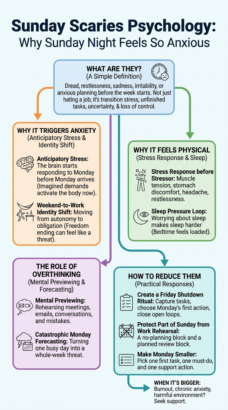 Sunday Scaries Psychology: Why Sunday Night Feels So Anxious infographic