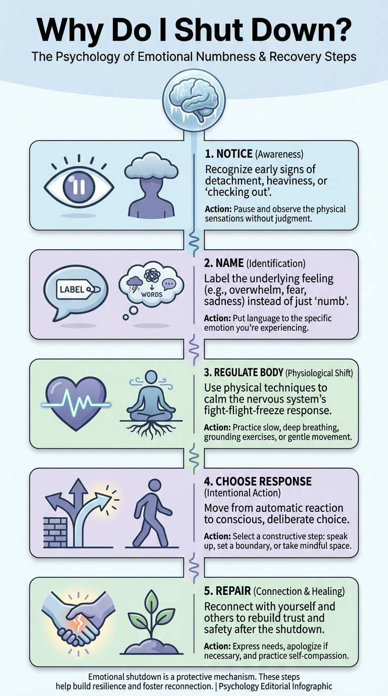 Why Do I Shut Down Emotionally? The Psychology Behind Going Numb infographic