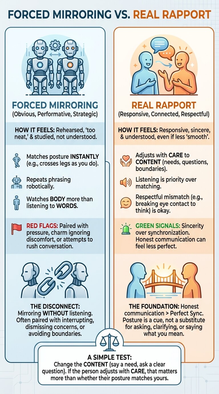 Forced Mirroring vs Real Rapport