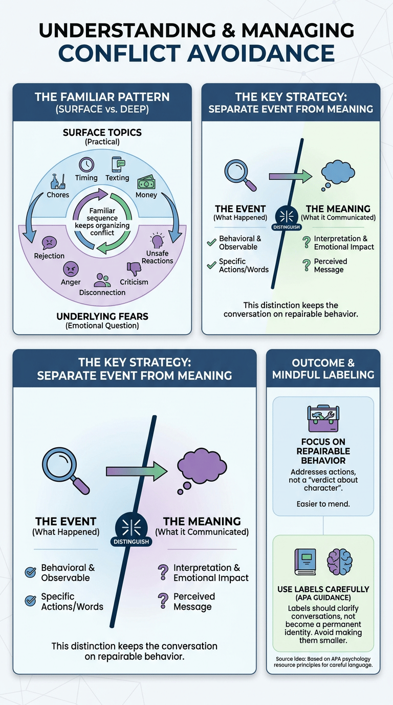 Conflict Avoidance in Relationships: Why Avoiding Arguments Can Create Bigger Problems infographic section 1