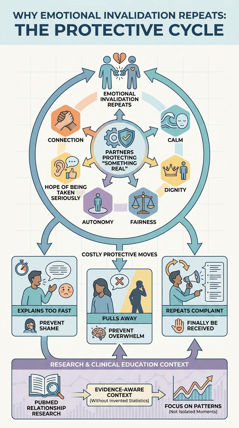 Emotional Invalidation in Relationships: Why Dismissed Feelings Create Distance infographic section 1