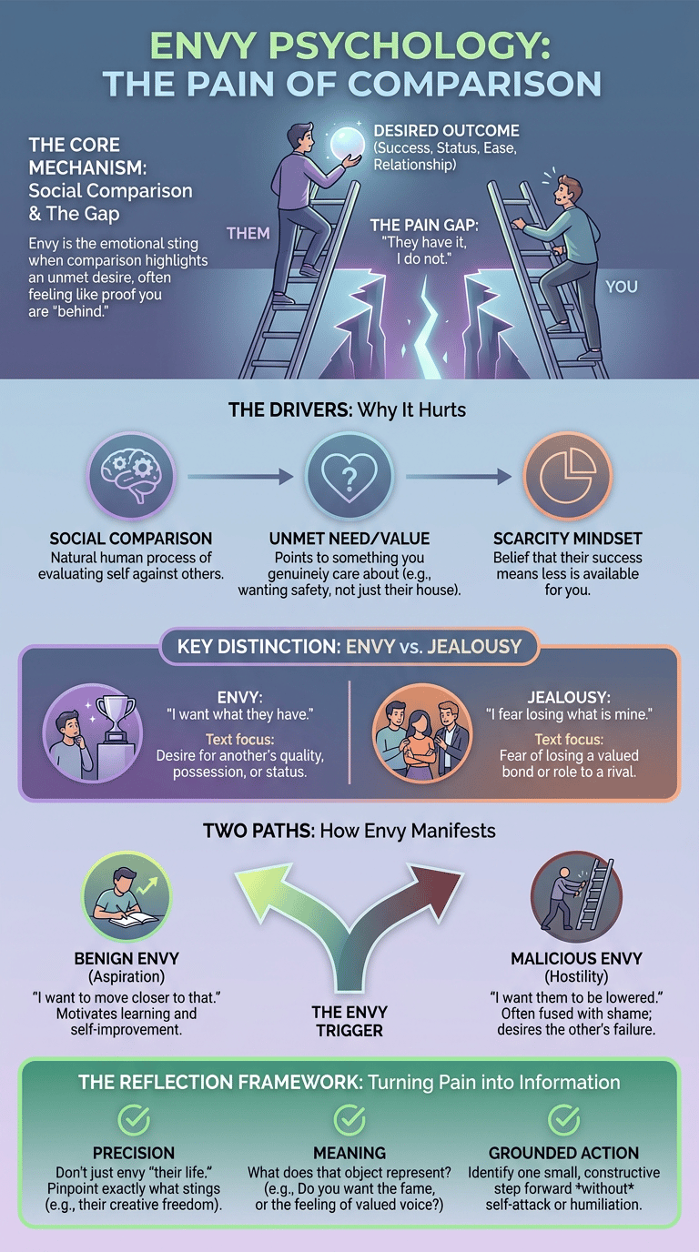 Envy Psychology: Why Other People’s Success Can Hurt full article infographic