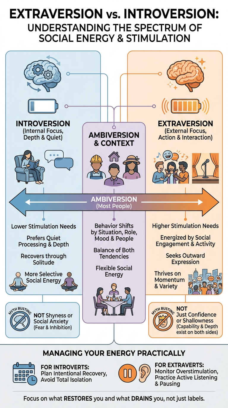 Extraversion vs Introversion Psychology: What the Difference Really Means infographic full article