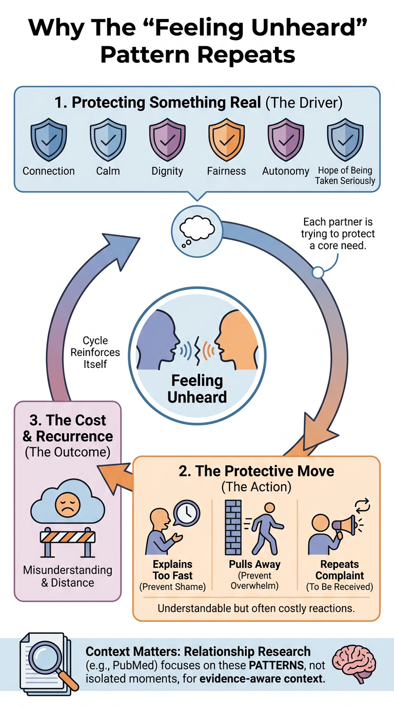 Feeling Unheard in a Relationship: Why It Hurts and What to Do Next infographic section 1