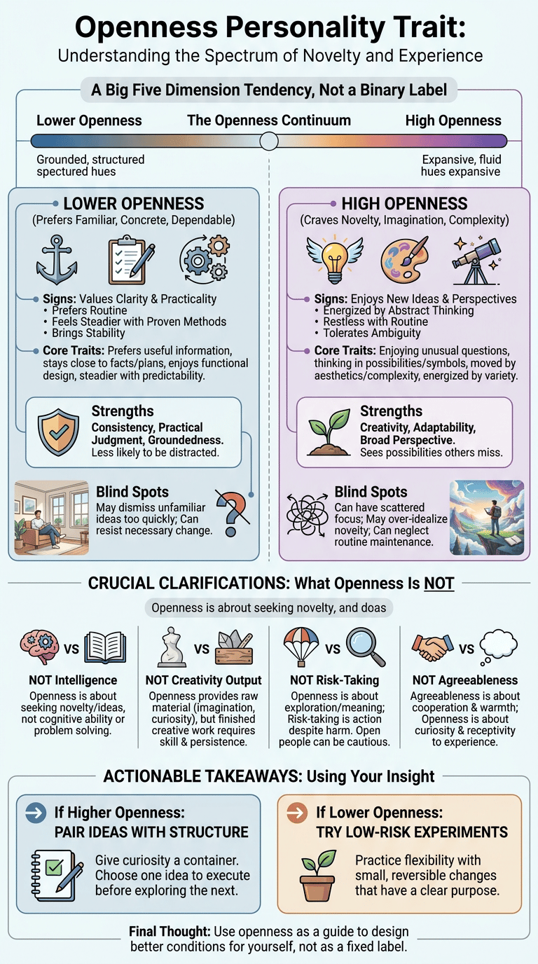 Openness Personality Trait: What High and Low Openness Really Mean infographic full article