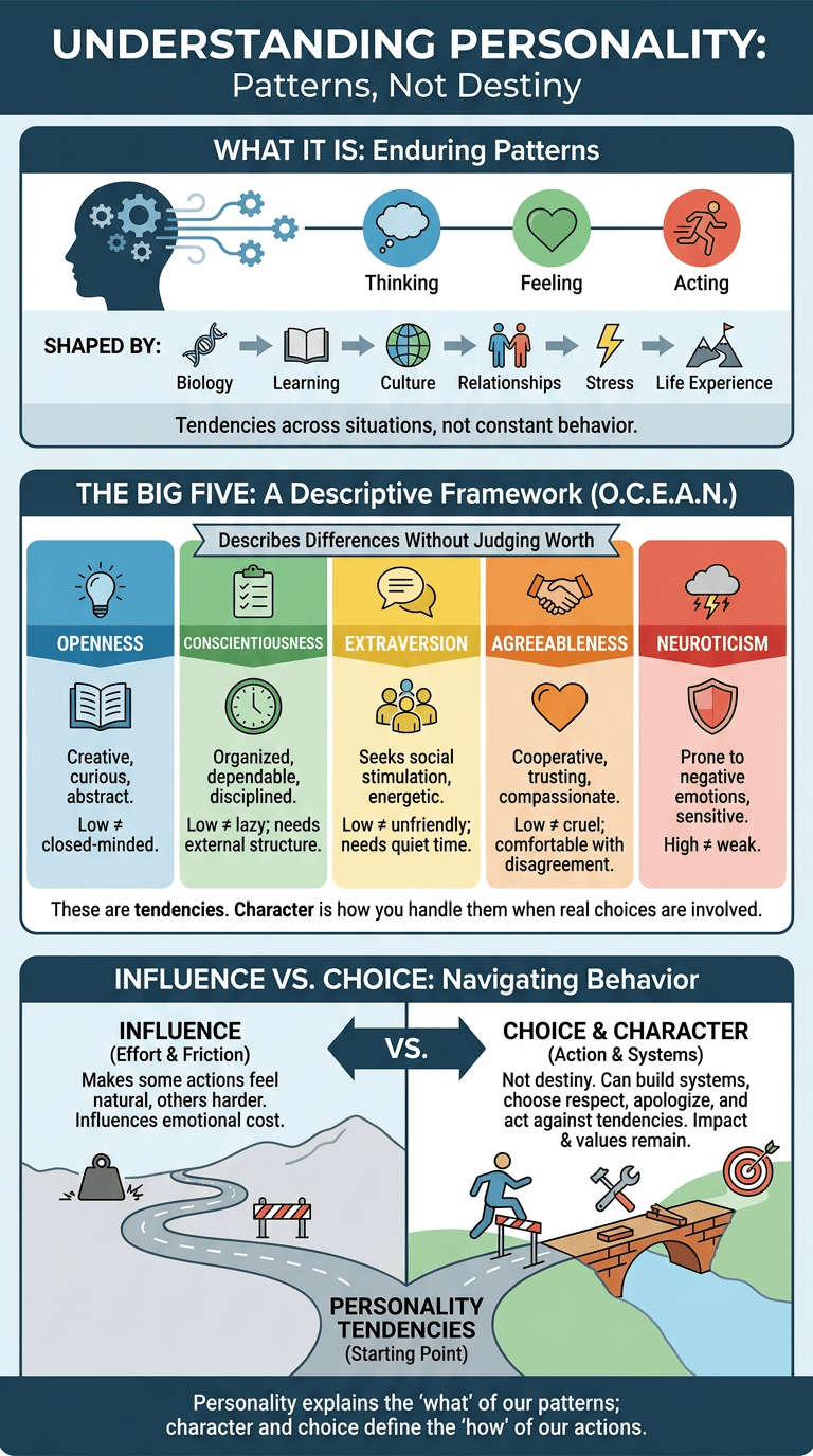 Personality vs Character: The Difference Between Traits, Values, and Choices infographic section 1
