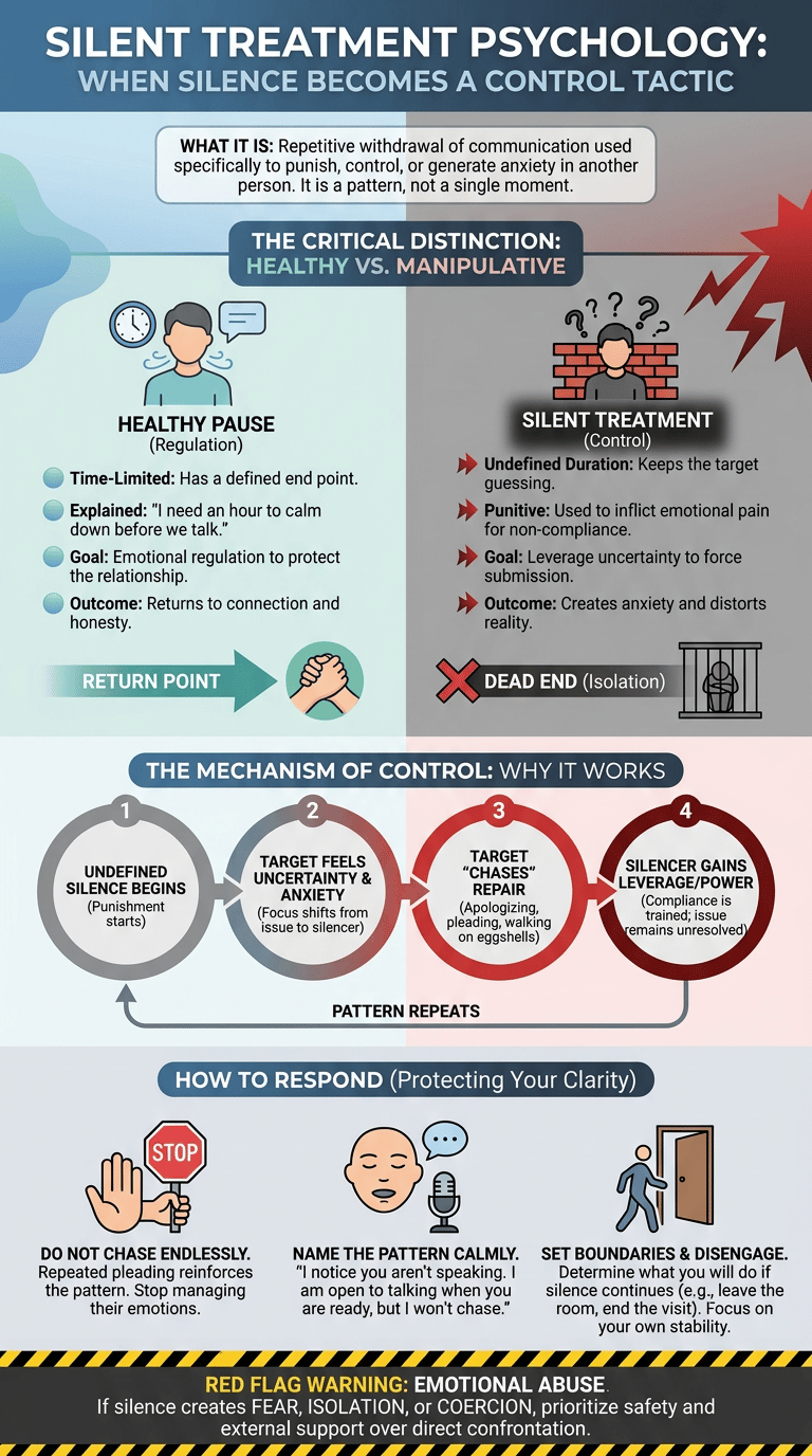 Silent Treatment Psychology: When Silence Becomes a Control Tactic infographic