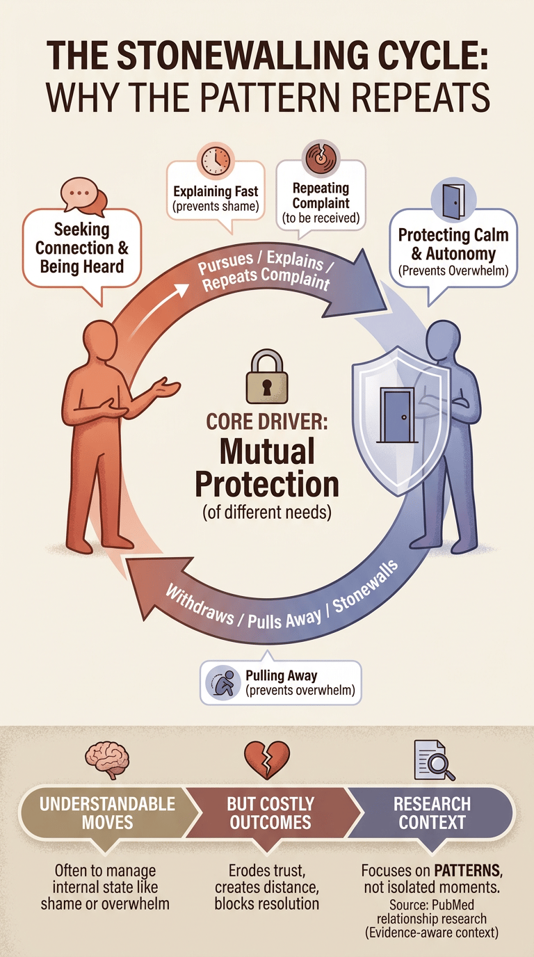 Stonewalling in Relationships: Why Communication Shuts Down During Conflict infographic section 1