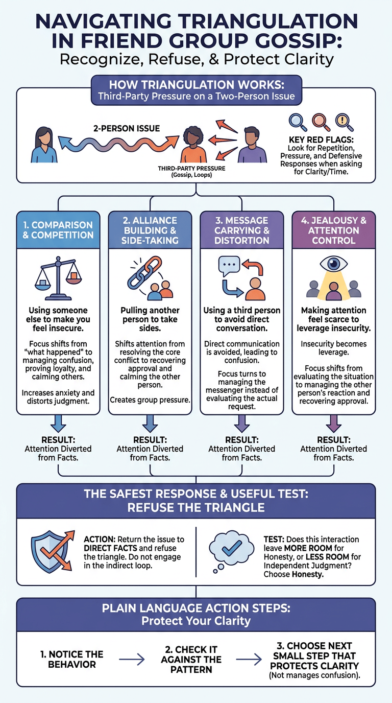 Triangulation Psychology: How Third People Get Pulled Into Conflict and Control infographic