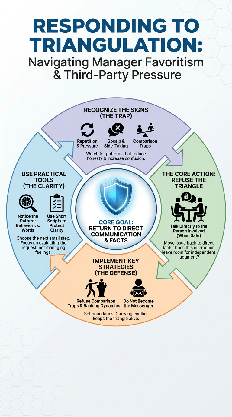Triangulation Psychology: How Third People Get Pulled Into Conflict and Control infographic