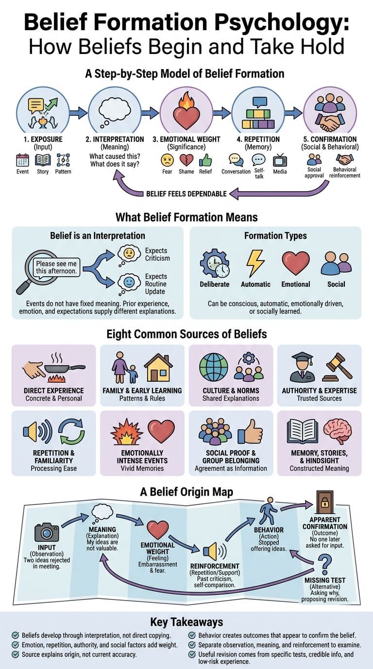 Belief Formation Psychology: How Beliefs Begin and Take Hold
