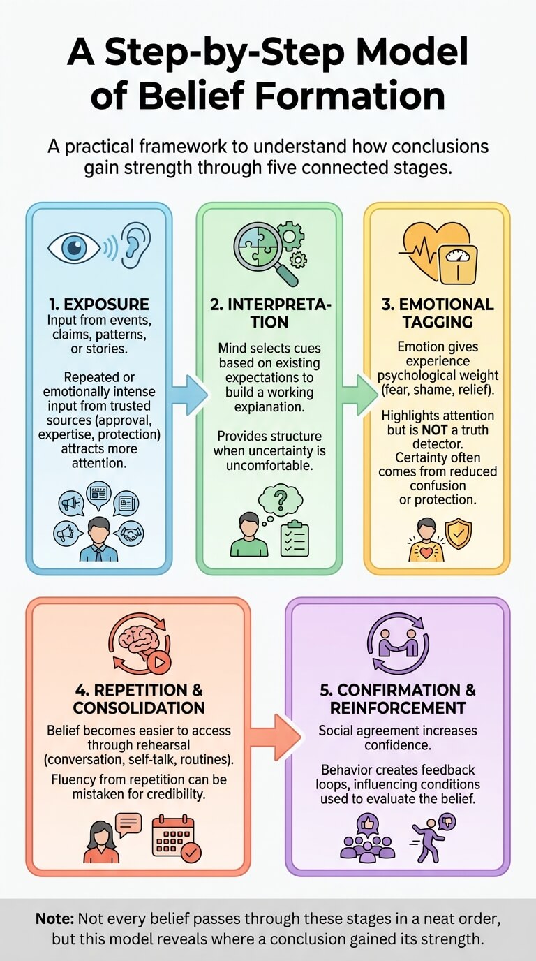 A Step-by-Step Model of Belief Formation
