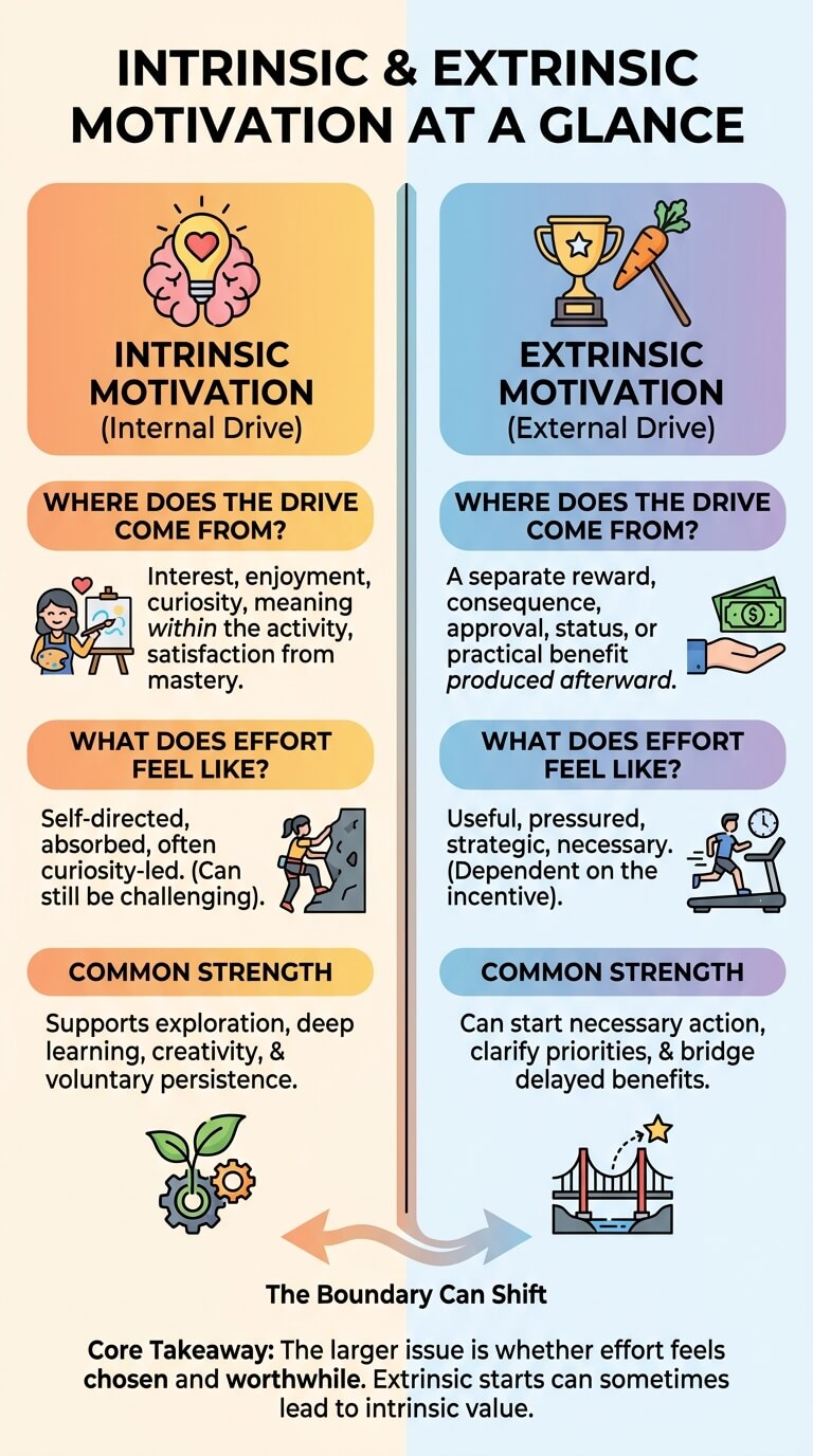 Intrinsic and Extrinsic Motivation at a Glance