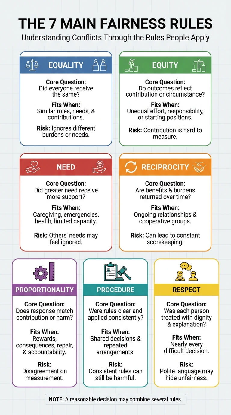 The Main Fairness Rules People Use