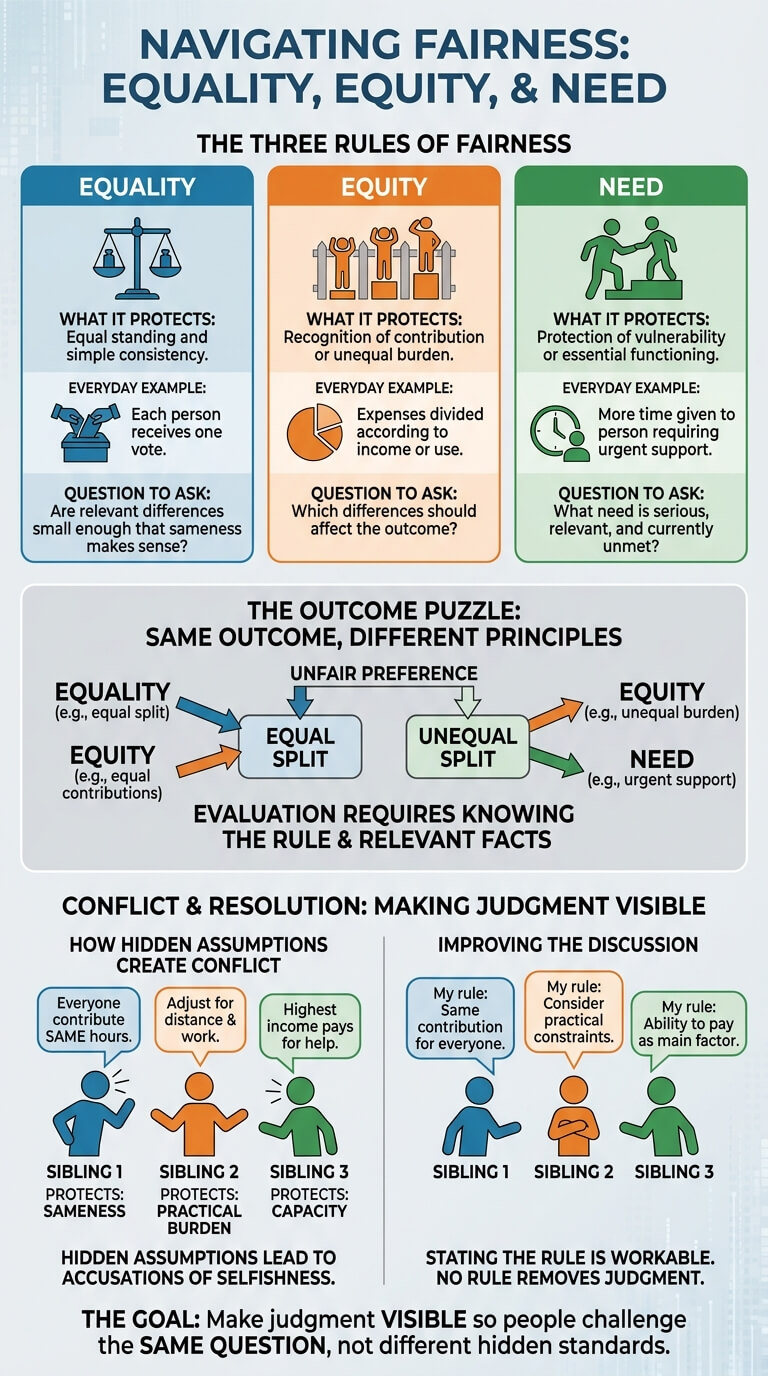 Equality Versus Equity Versus Need