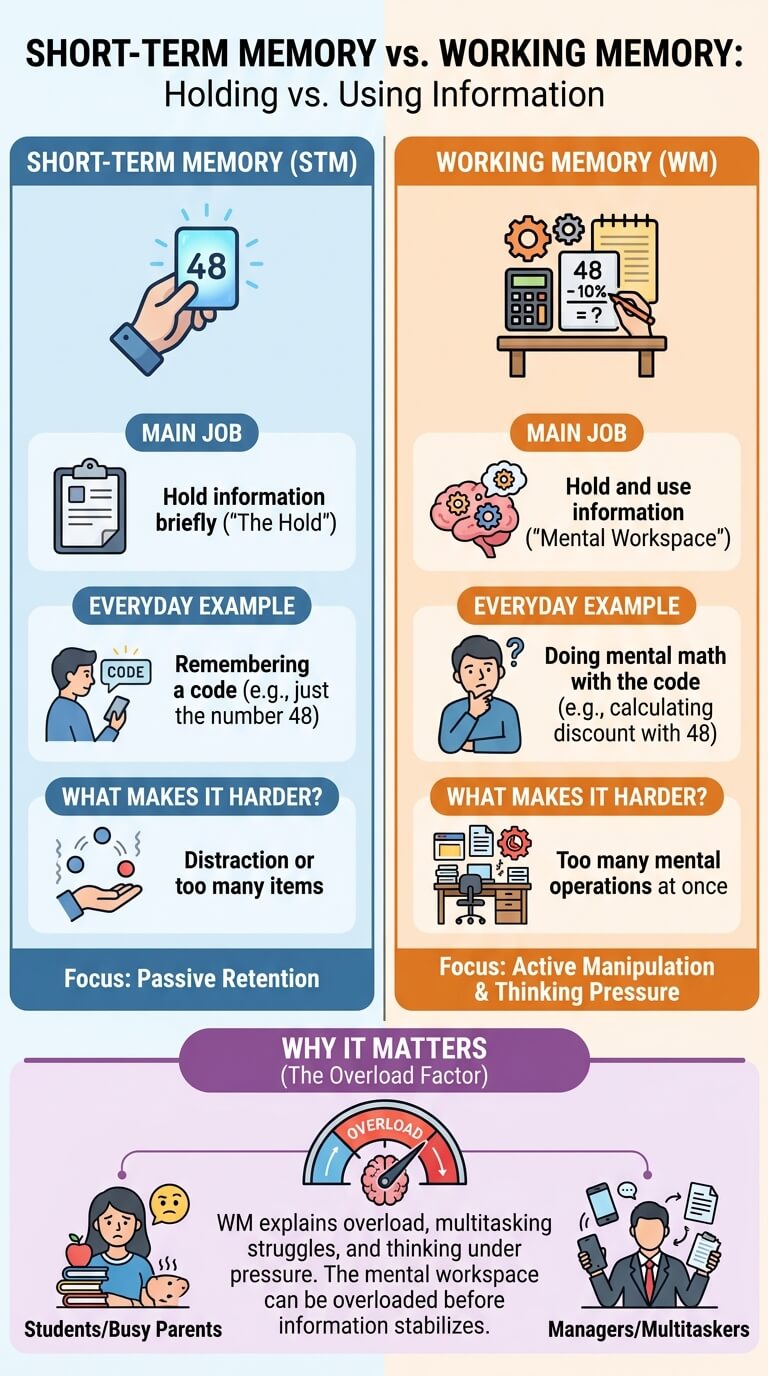 Short-Term Memory vs Working Memory