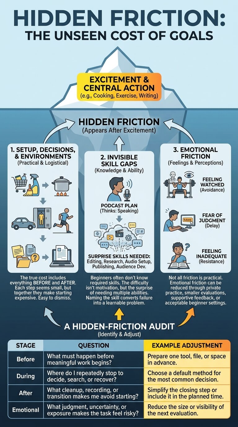 Hidden Friction Appears After the Excitement