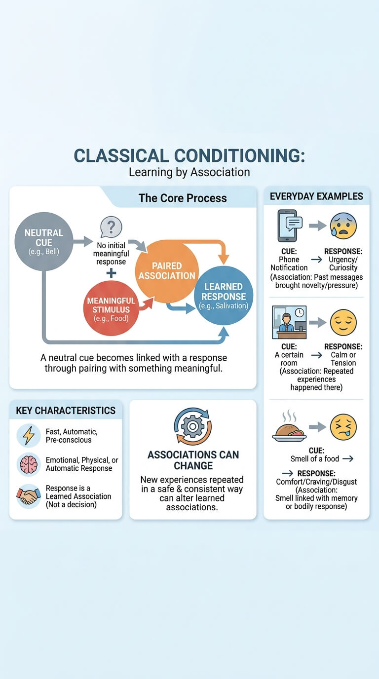 Behavioral Psychology Principles infographic - Classical Conditioning