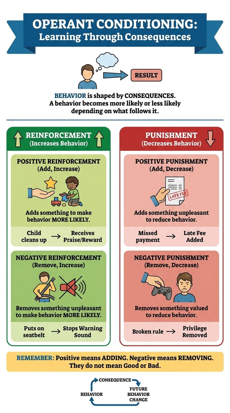 Behavioral Psychology Principles infographic - Operant Conditioning