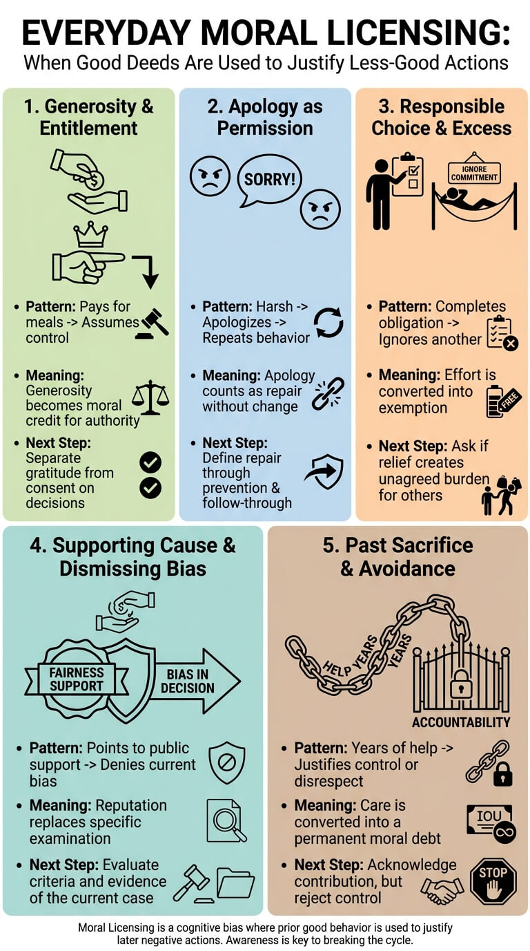 Everyday Moral Licensing Examples