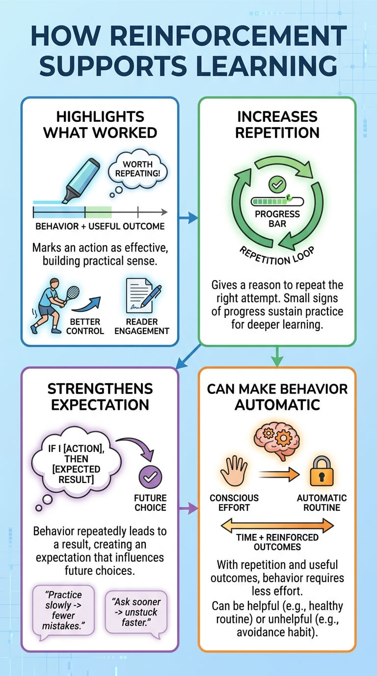 How Reinforcement Supports Learning