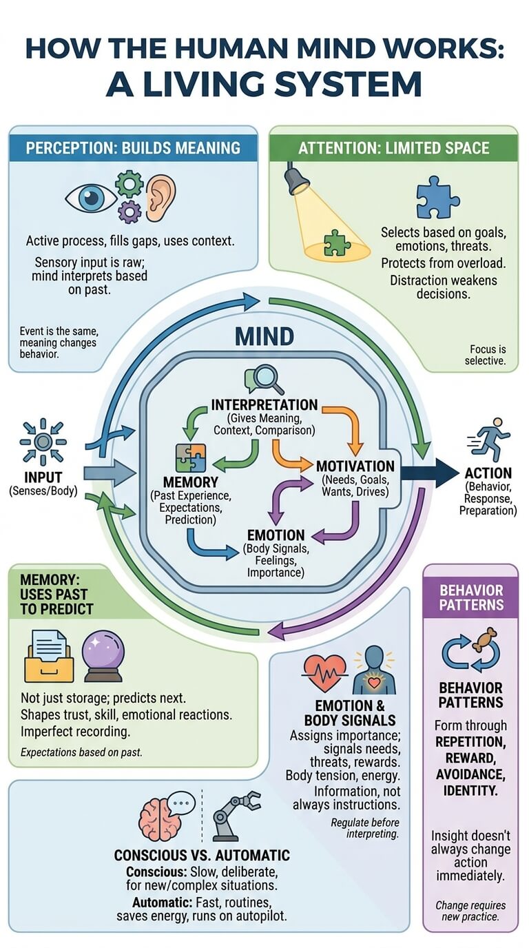 How the Human Mind Works infographic - Quick Answer
