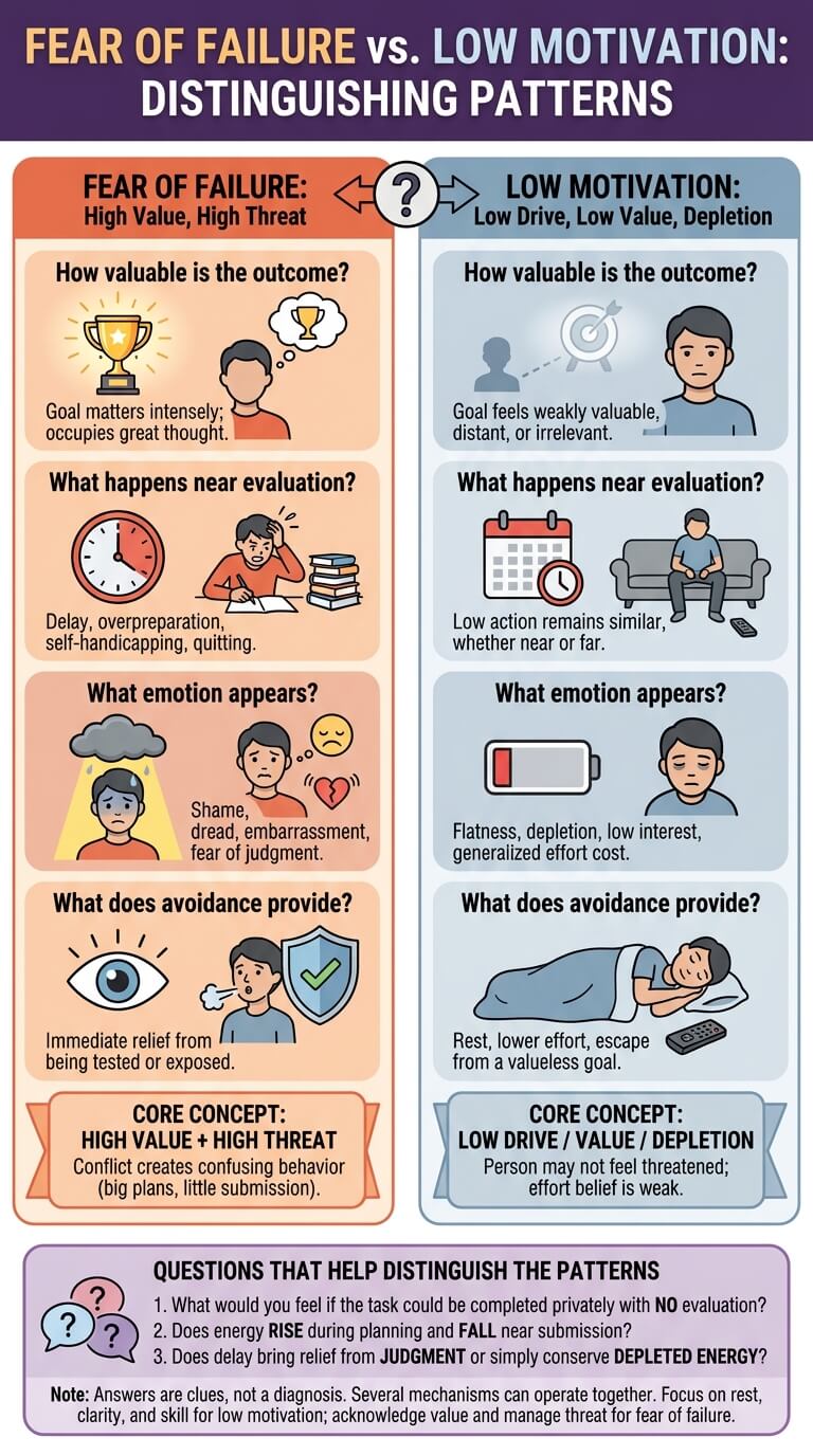 Fear of Failure vs Low Motivation
