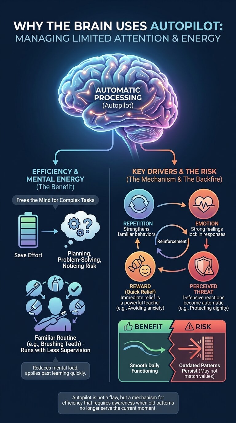 Why the Brain Uses Autopilot