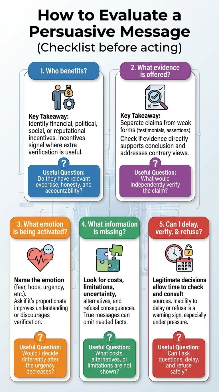 How to Evaluate a Persuasive Message