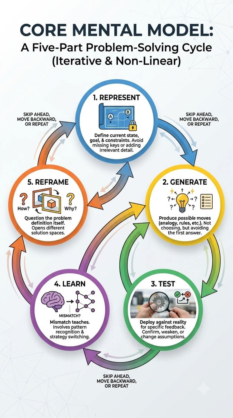 A Core Mental Model: Represent, Generate, Test, Learn, Reframe