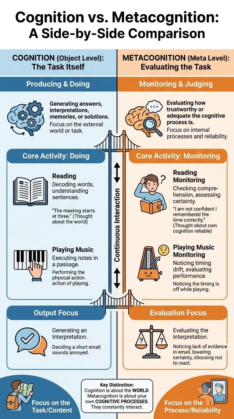 Cognition vs Metacognition Side by Side