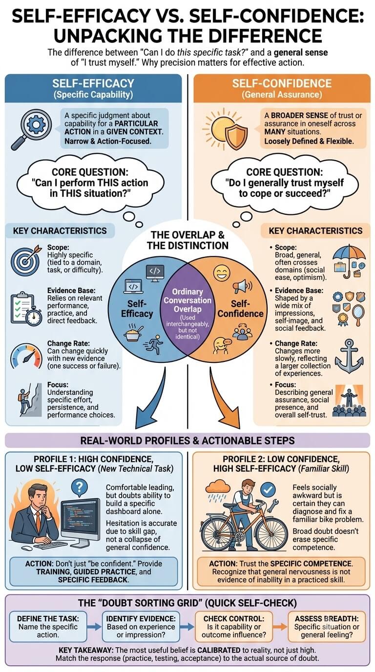 Self-Efficacy vs Self-Confidence