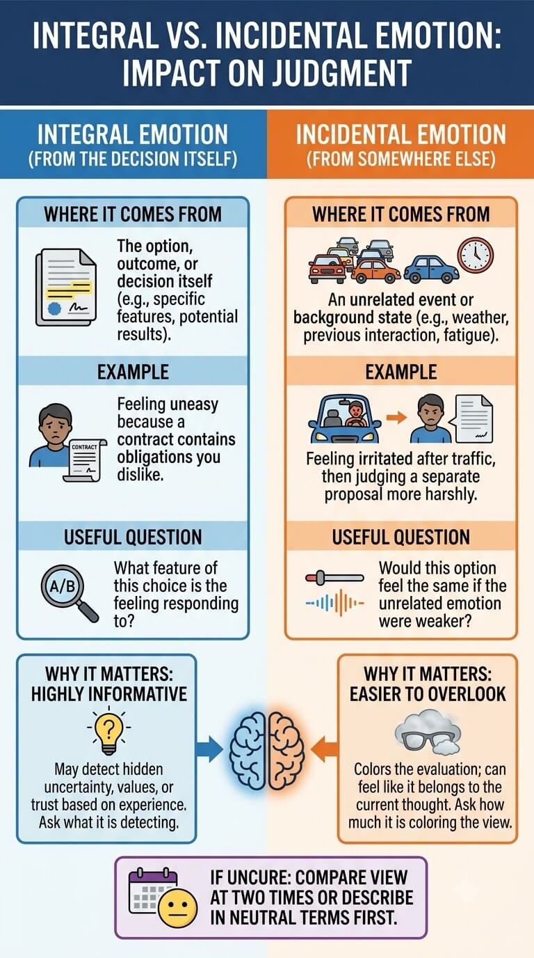 Integral vs Incidental Emotion
