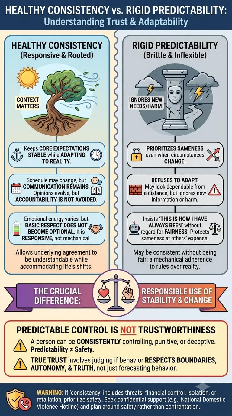 Healthy Consistency vs Rigid Predictability