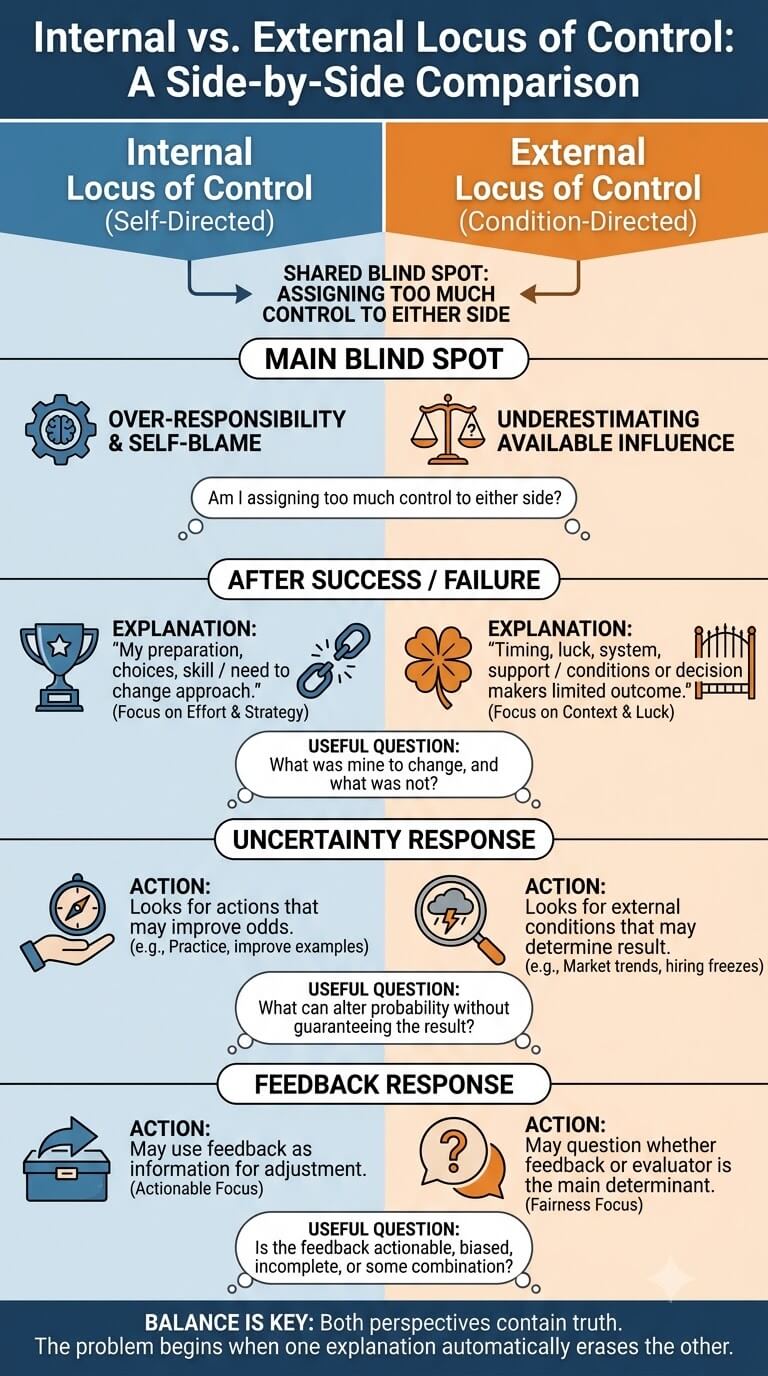 Side-by-Side Comparison of Internal and External Locus of Control