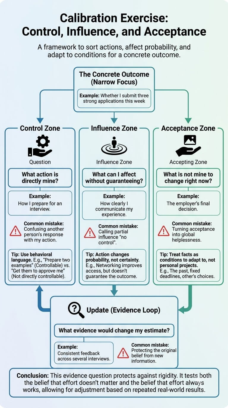 A Calibration Exercise: Control, Influence, and Acceptance