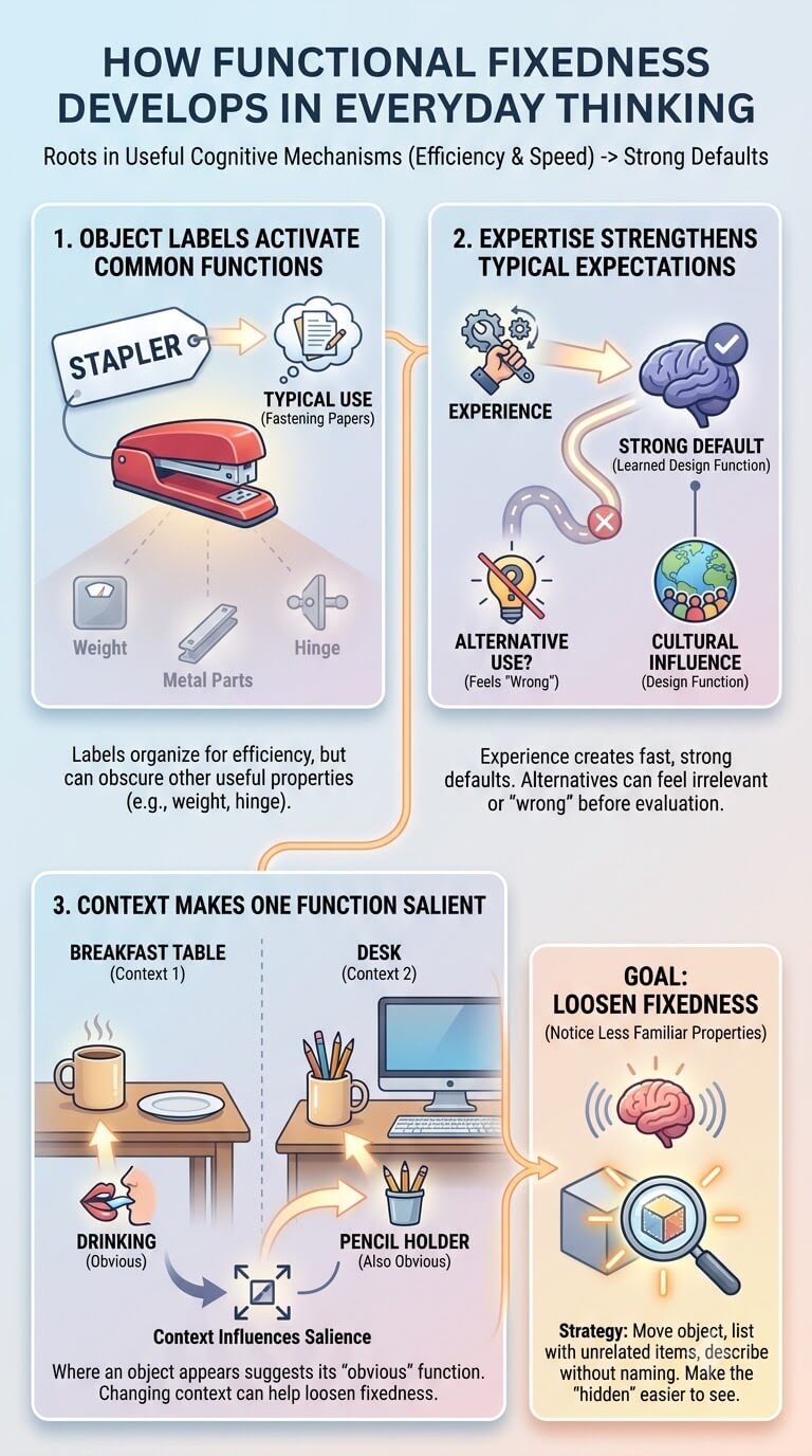 How Functional Fixedness Develops in Everyday Thinking