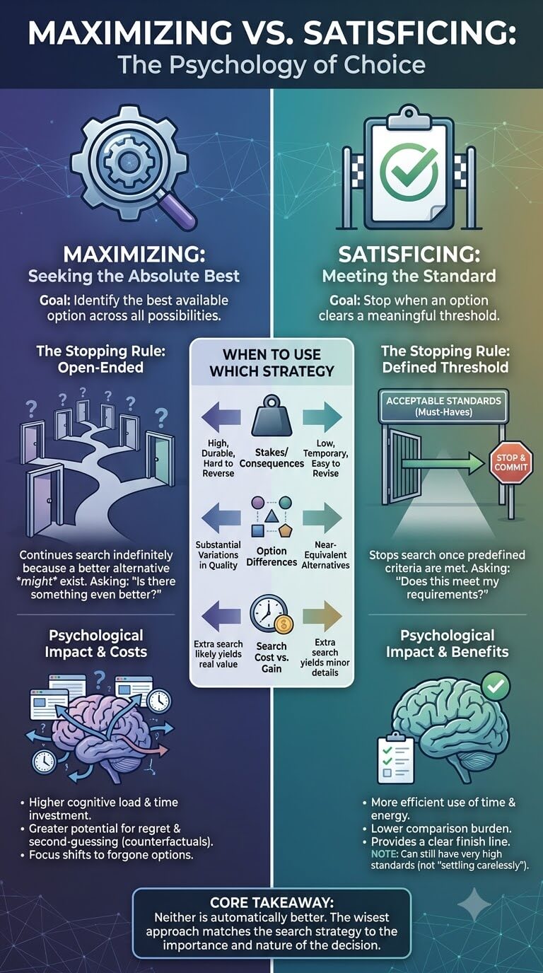 Maximizing vs Satisficing Psychology