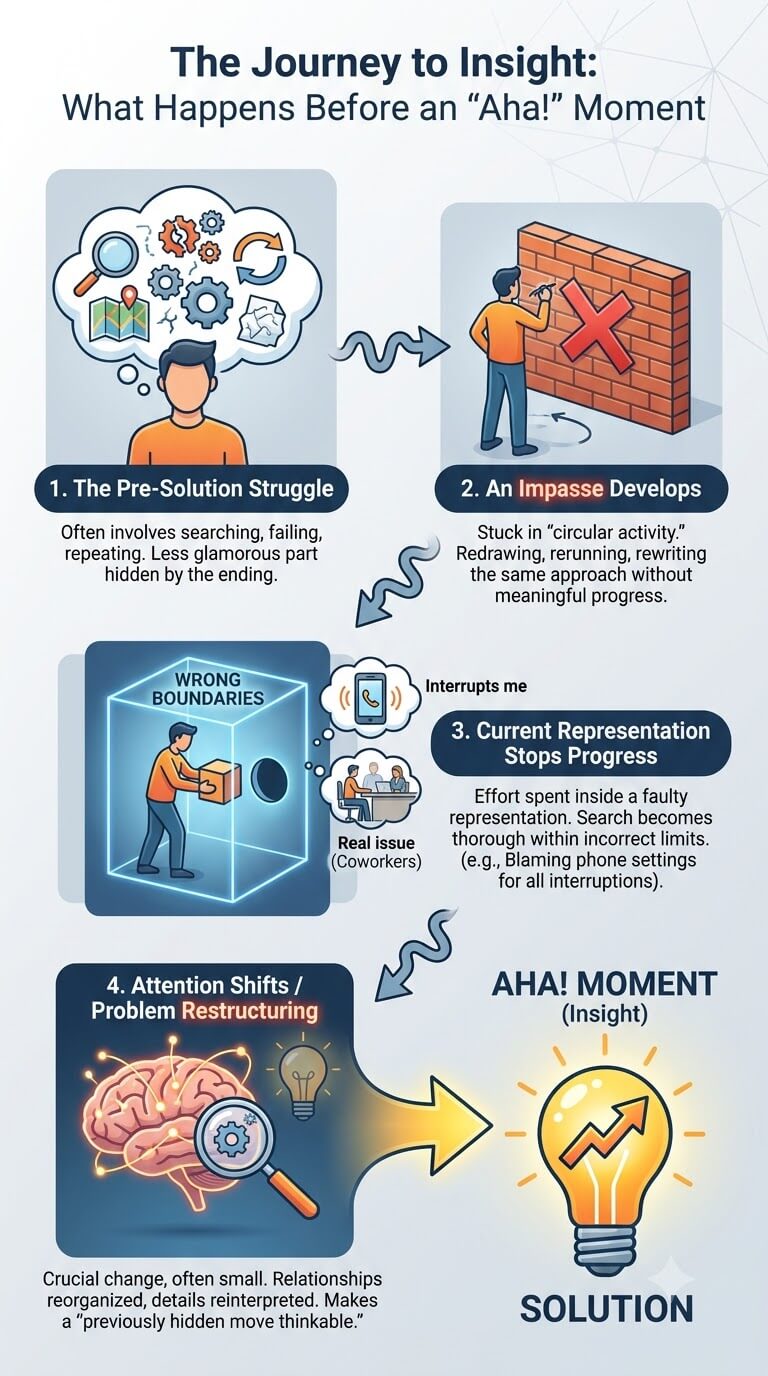 What Often Happens Before an Aha Moment