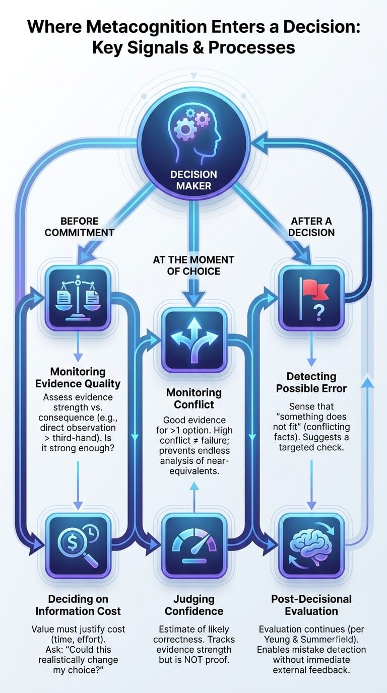 Where Metacognition Enters a Decision