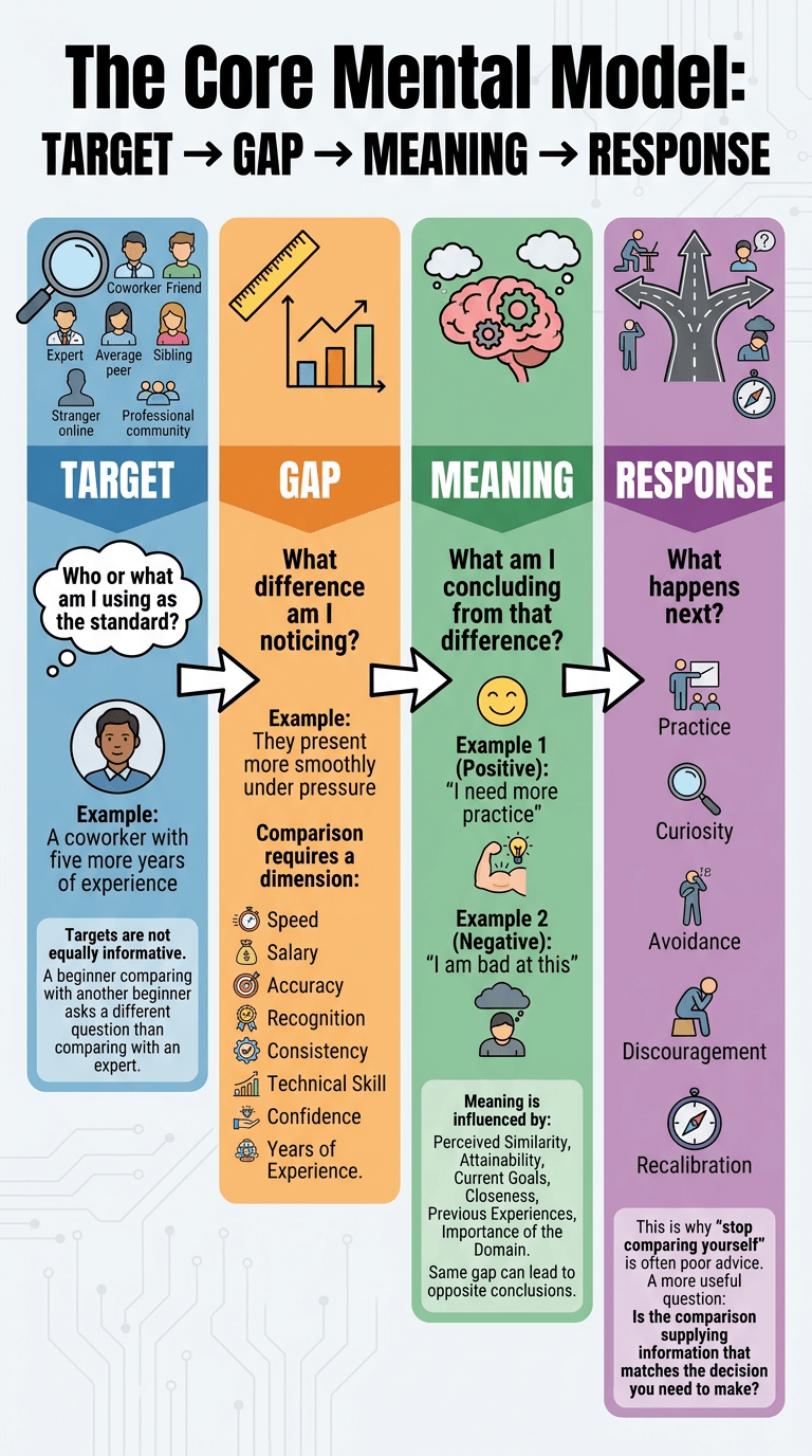 The Core Mental Model: TARGET → GAP → MEANING → RESPONSE